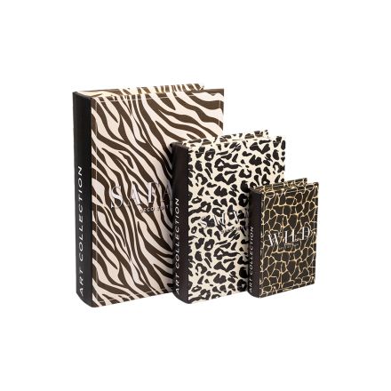 S/3 ΚΟΥΤΙΑ ΒΙΒΛΙΑ MDF ΠΟΛΥΧΡΩΜΑ 21.5x6x30cm / 17x4.5x23cm / 11x3x16cm