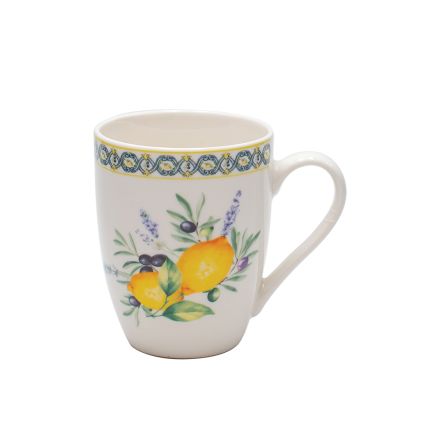 MUG PORCELAIN WHITE WITH LEMONS 350ml