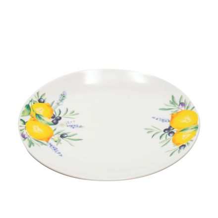PLATE PORCELAIN WHITE WITH LEMONS 20cm