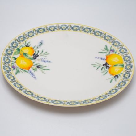 PLATE PORCELAIN WHITE WITH LEMONS 26cm
