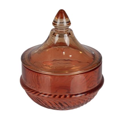 JAR GLASS PURPLE - PINK 11.5x11.5x13.5cm