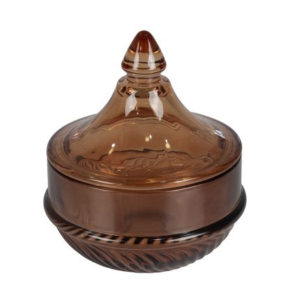 JAR GLASS BROWN 10x10x11.5cm