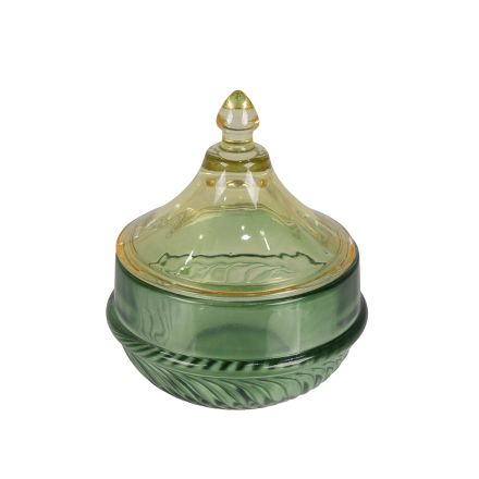 JAR GLASS GREEN 10x10x11.5cm